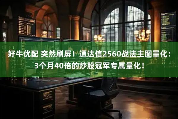 好牛优配 突然刷屏！通达信2560战法主图量化：3个月40倍的炒股冠军专属量化！